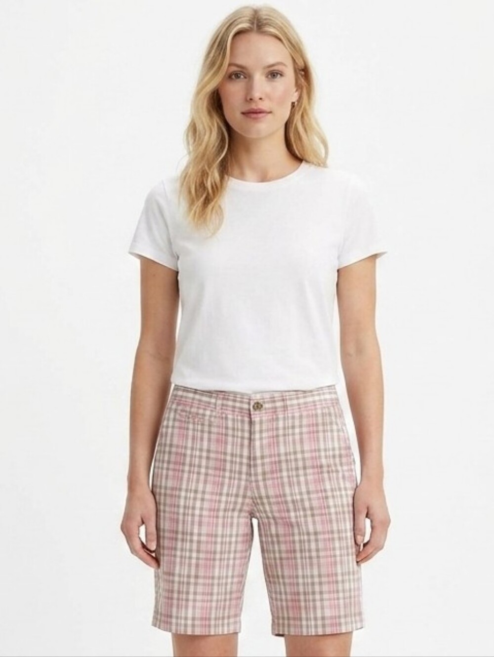 Levi's DOCKERS BERMUDA SHORTS 6 Plaid Women's Stretch Cotton